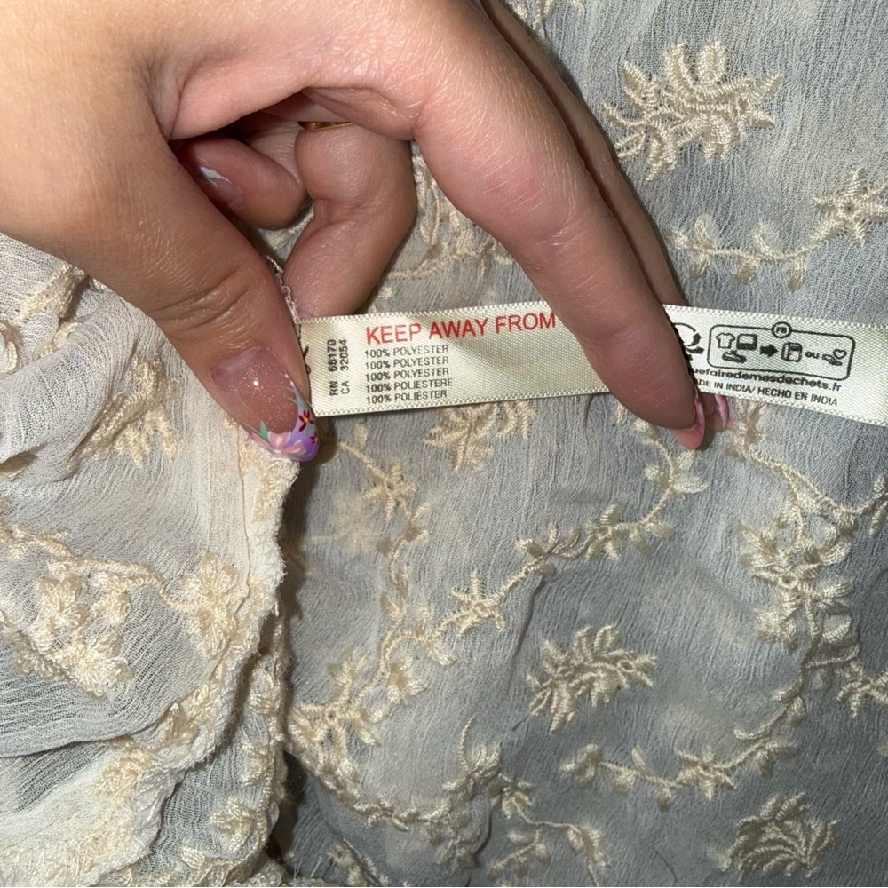 NWT $68 Anthropologie Ivory-Colored Lace Detailing Mini Pull-On Skirt XS - Picture 6 of 9